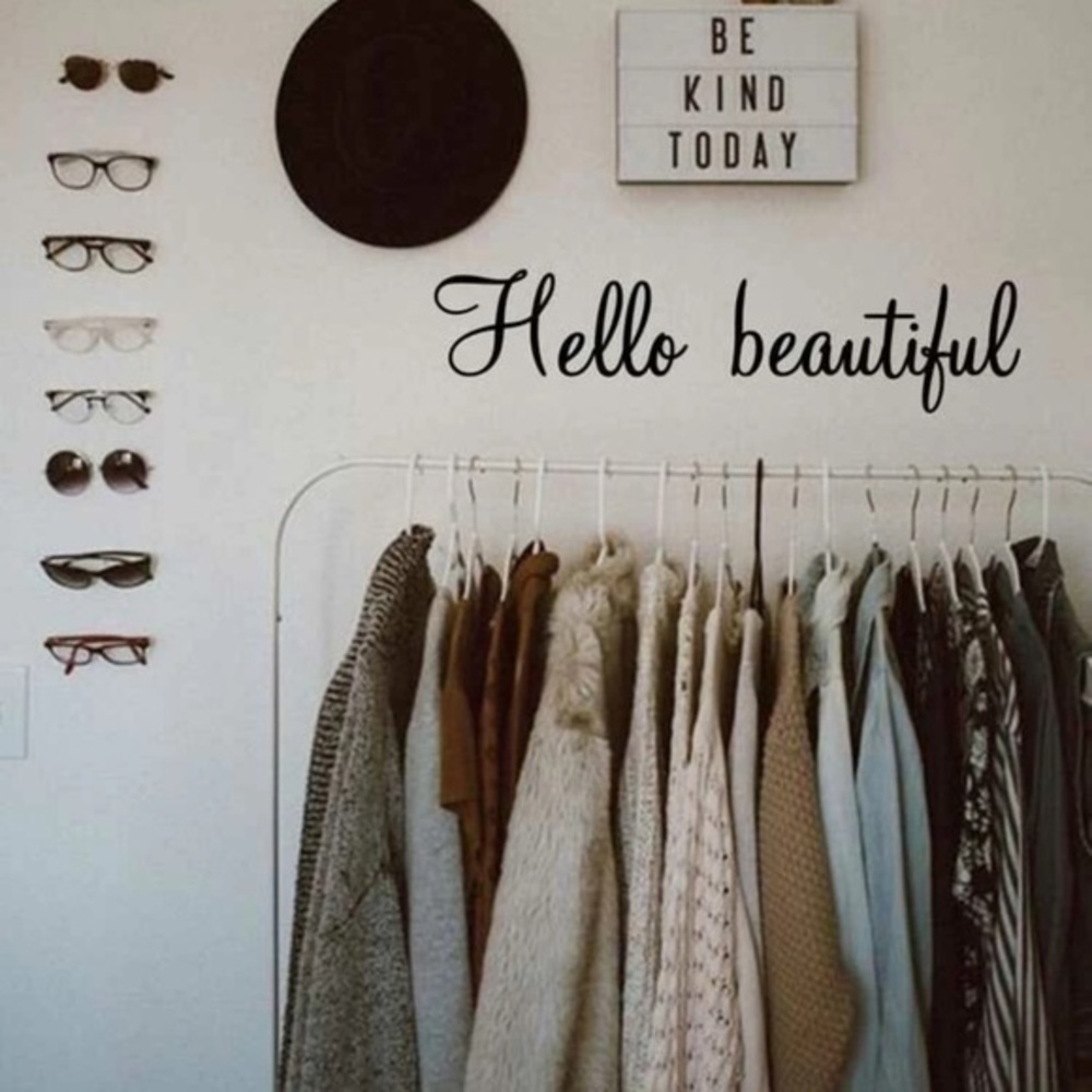 💋 Wall art sticker decal Hello Beautiful